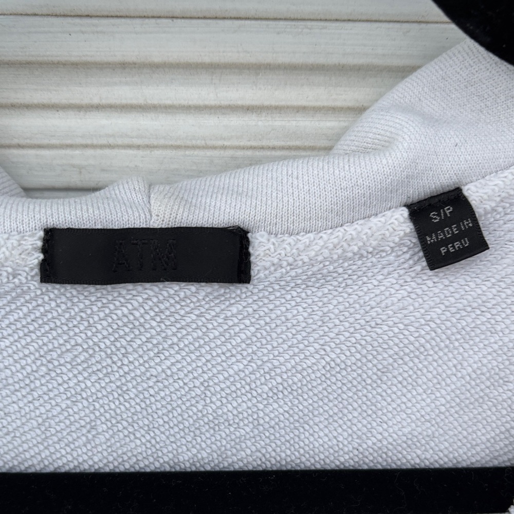 ATM Anthony Thomas Melillo Ladies Off White Pockets hood full Zip-Up Jacket-S - Picture 6 of 10